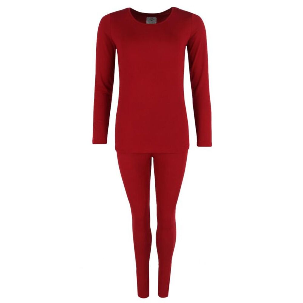 CTM Women's Thermal Underwear Long Sleeve and Pant Set